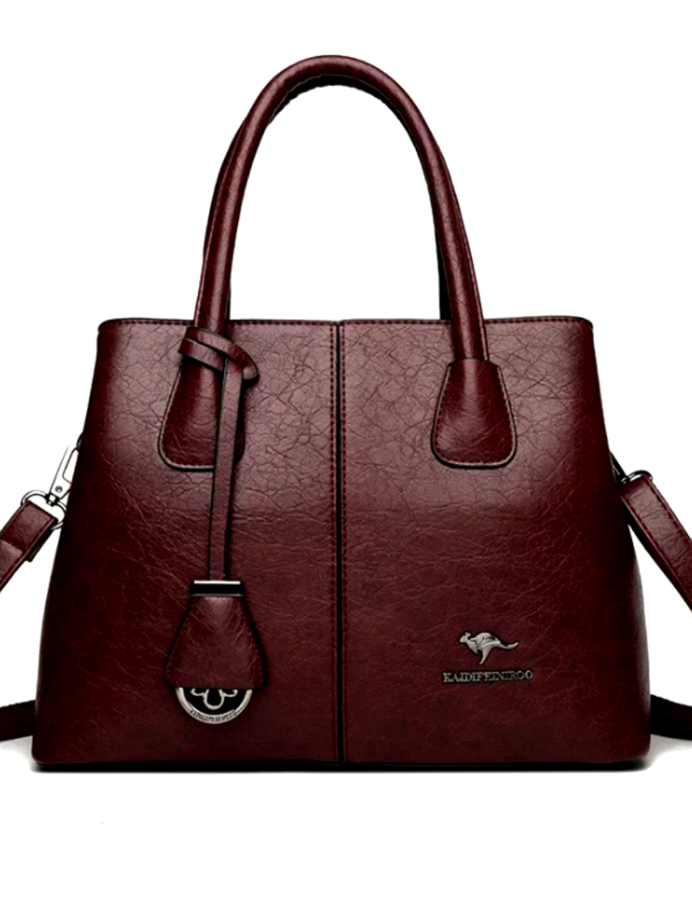 3 different styles of purses, black, burgundy and pink with coin purse