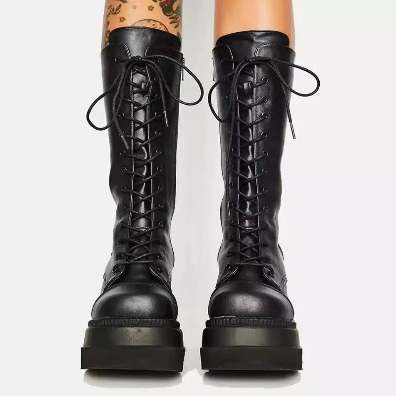 Shadowfall Wedged Mid Calf Boot