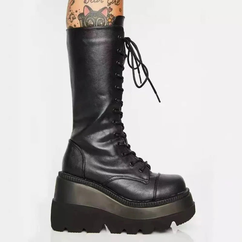 Shadowfall Wedged Mid Calf Boot
