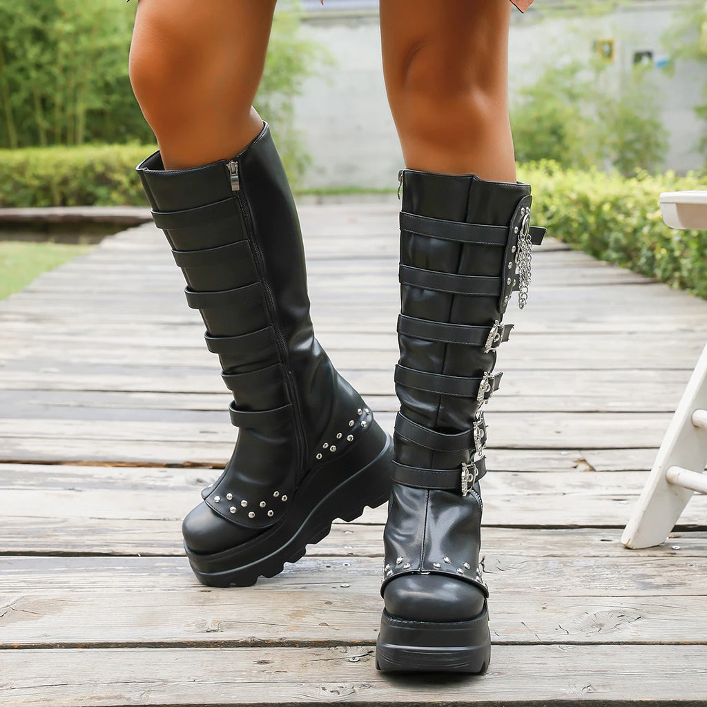 Shadow Stomper Goth Boots