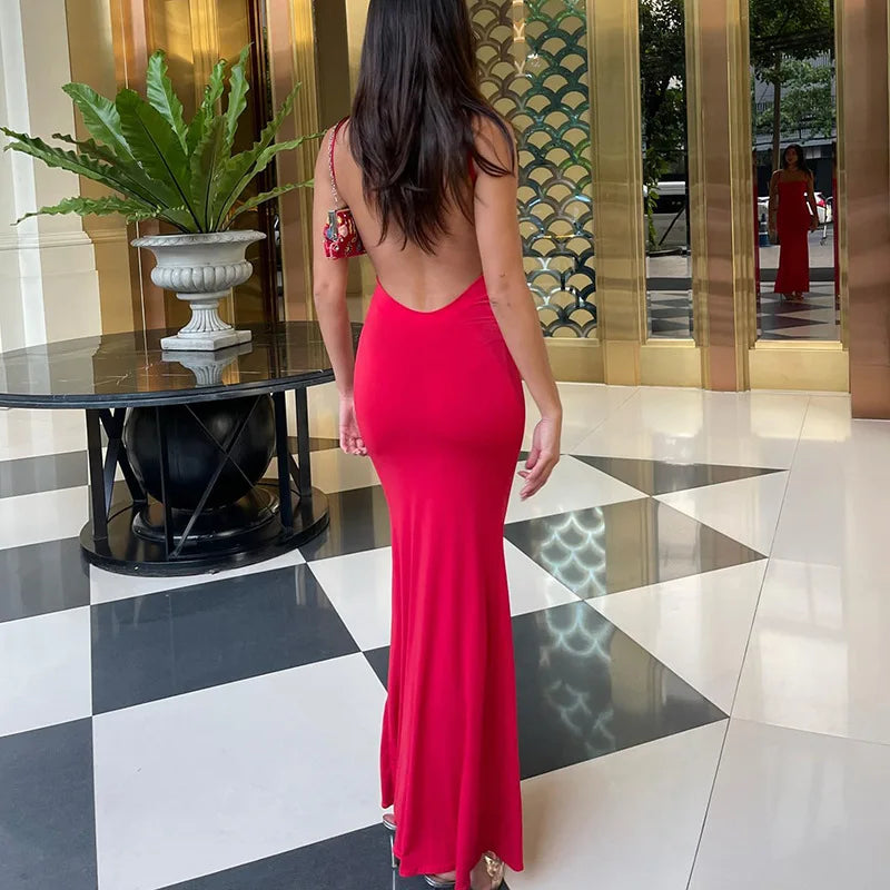 Backless Petal Formal Dress