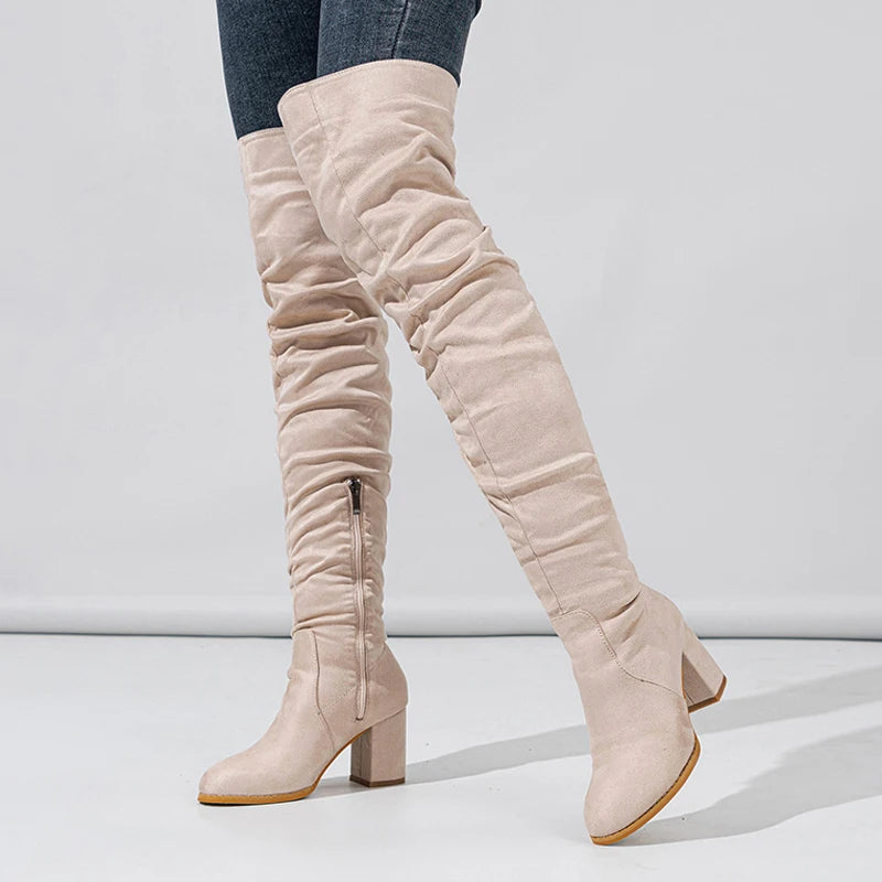 Saddle Slouch Over Knee Boots